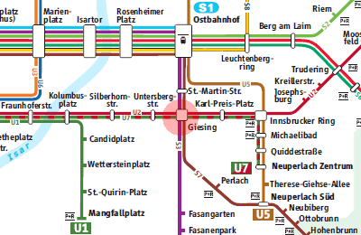 Giesing station map