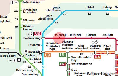 Hasenbergl station map