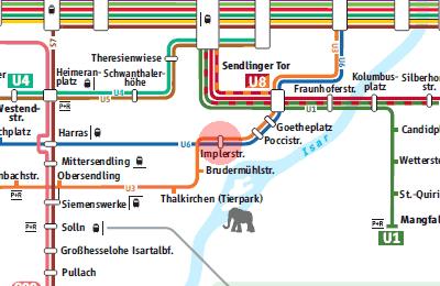 Implerstrasse station map