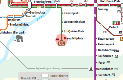 Mangfallplatz station map
