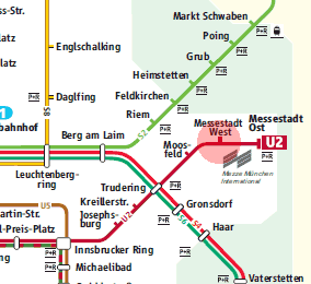 Messestadt West station map