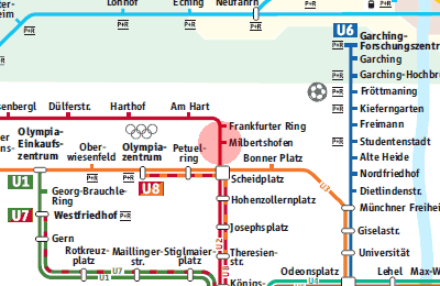 Milbertshofen station map