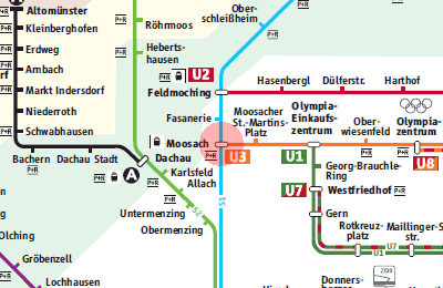 Moosach station map