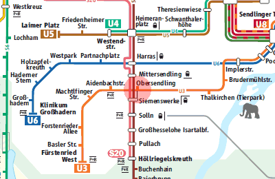 Obersendling station map