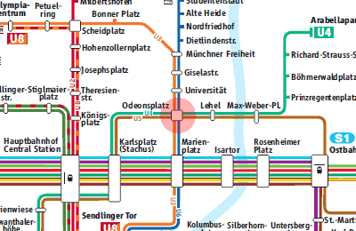 Odeonsplatz station map