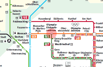Olympia-Einkaufszentrum station map