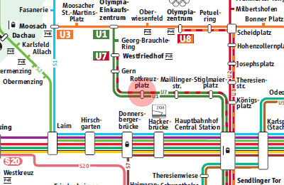 Rotkreuzplatz station map