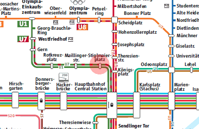 Stiglmaierplatz station map