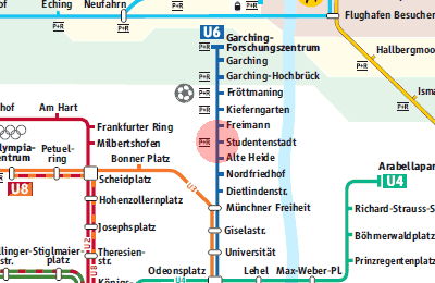 Studentenstadt station map - Munich U-Bahn