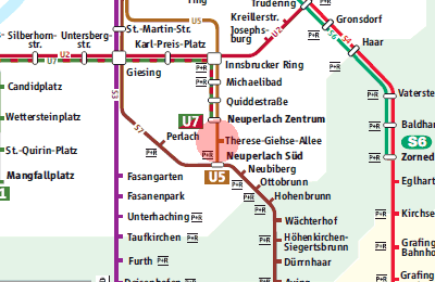 Therese-Giehse-Allee station map