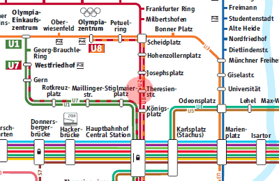 Theresienstrasse station map