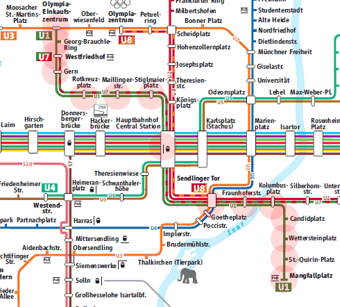Munich U-Bahn U1 map