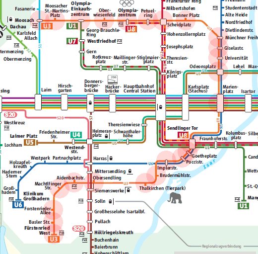Munich U-Bahn U3 map