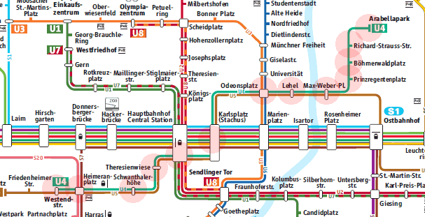 Munich U-Bahn U4 map