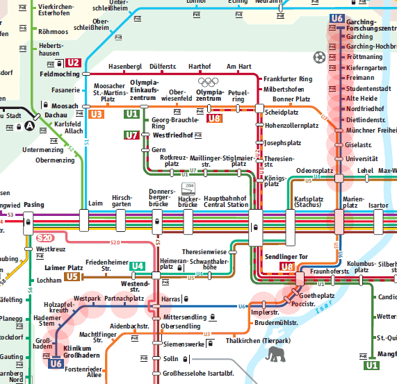 Munich U-Bahn U6 map