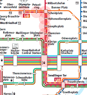 Munich U-Bahn U8 map