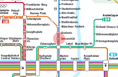 Universitat station map