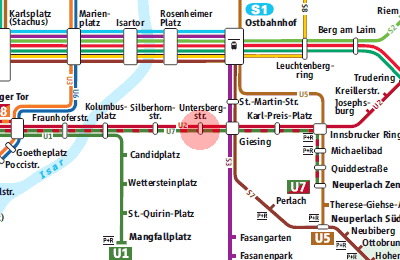 Untersbergstrasse station map