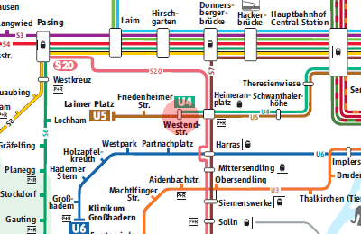 Westendstrasse station map