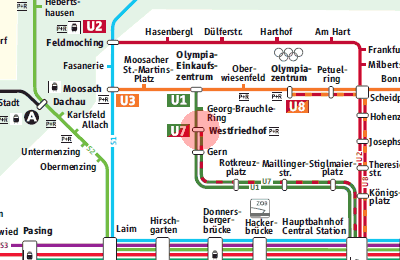 Westfriedhof station map