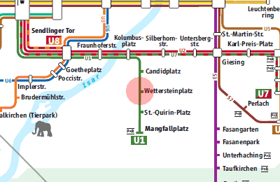 Wettersteinplatz station map
