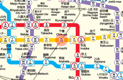 H12 Chikusa station map