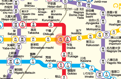 H13 Imaike station map