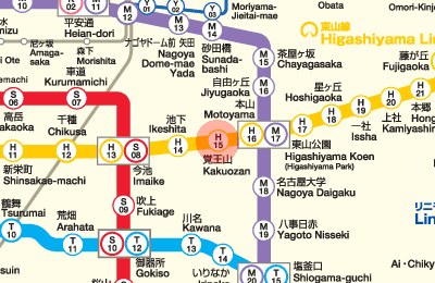 H15 Kakuozan station map