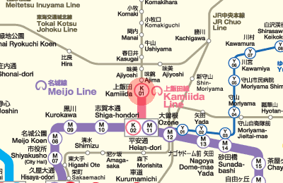 K01 Kamiiida station map