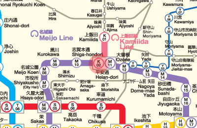 K02 Heian-dori station map
