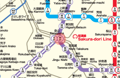 M01 Kanayama station map