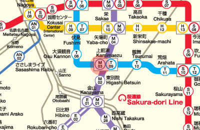 M03 Kamimaezu station map
