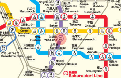 M04 Yabacho station map