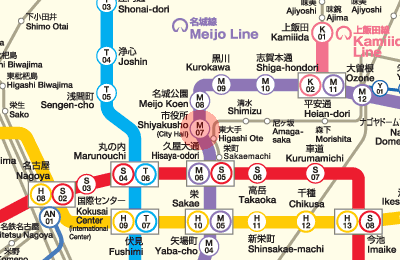 M07 Shiyakusho (City Hall) station map