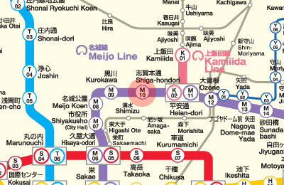 M10 Shiga-hondori station map