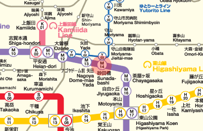 M14 Sunadabashi station map