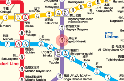 M19 Yagoto Nisseki station map