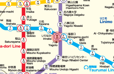 M20 Yagoto station map