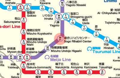 M21 Sogo Rihabiri Center station map