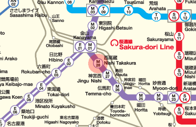M28 Nishi Takakura station map