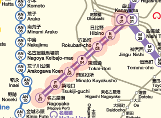 Nagoya subway Meiko Line map