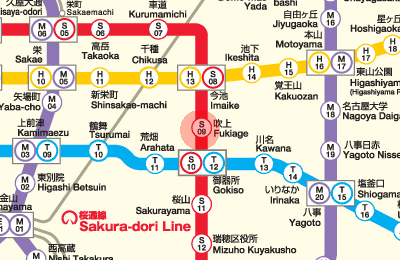 S09 Fukiage station map
