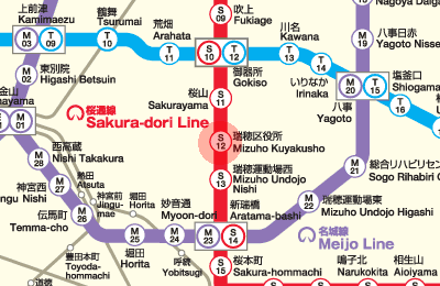 S12 Mizuho Kuyakusho station map
