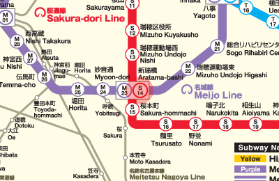 S14 Aratama-bashi station map
