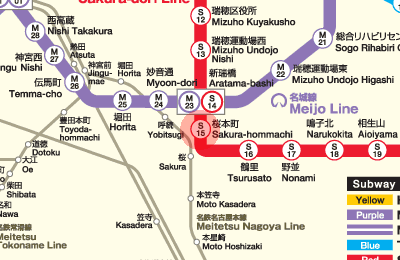 S15 Sakura-hommachi station map