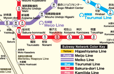 S18 Naruko Kita station map