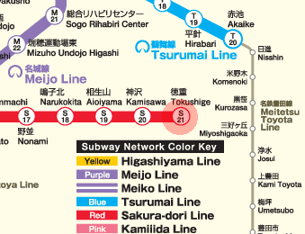 S21 Tokushige station map