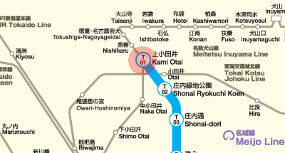T01 Kami-Otai station map