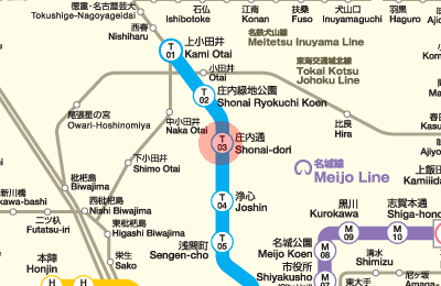 T03 Shonai-dori station map