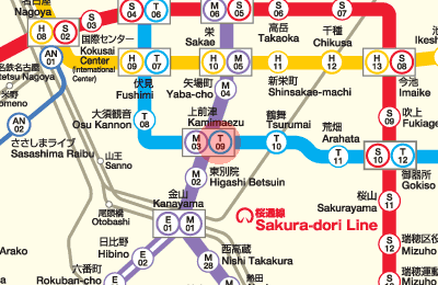 T09 Kamimaezu station map